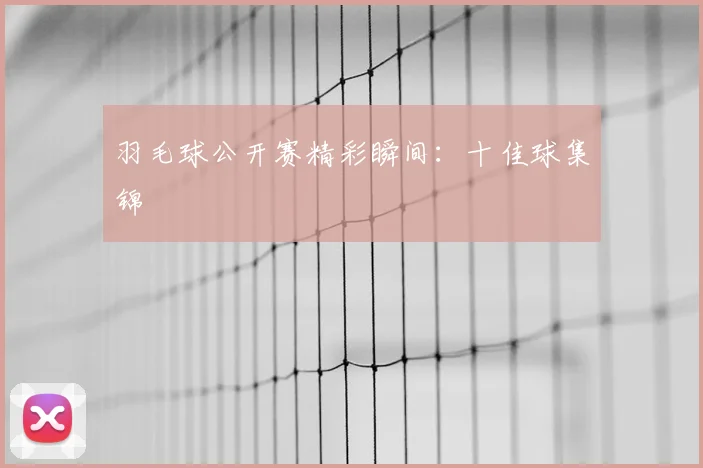 羽毛球公开赛精彩瞬间:十佳球集锦